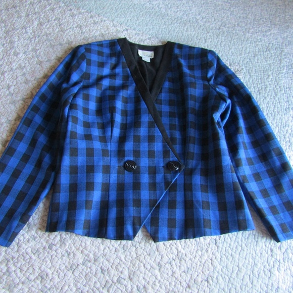 Vintage Jackets & Blazers - Vintage! 90s Clueless-style Checked Blazer, 12